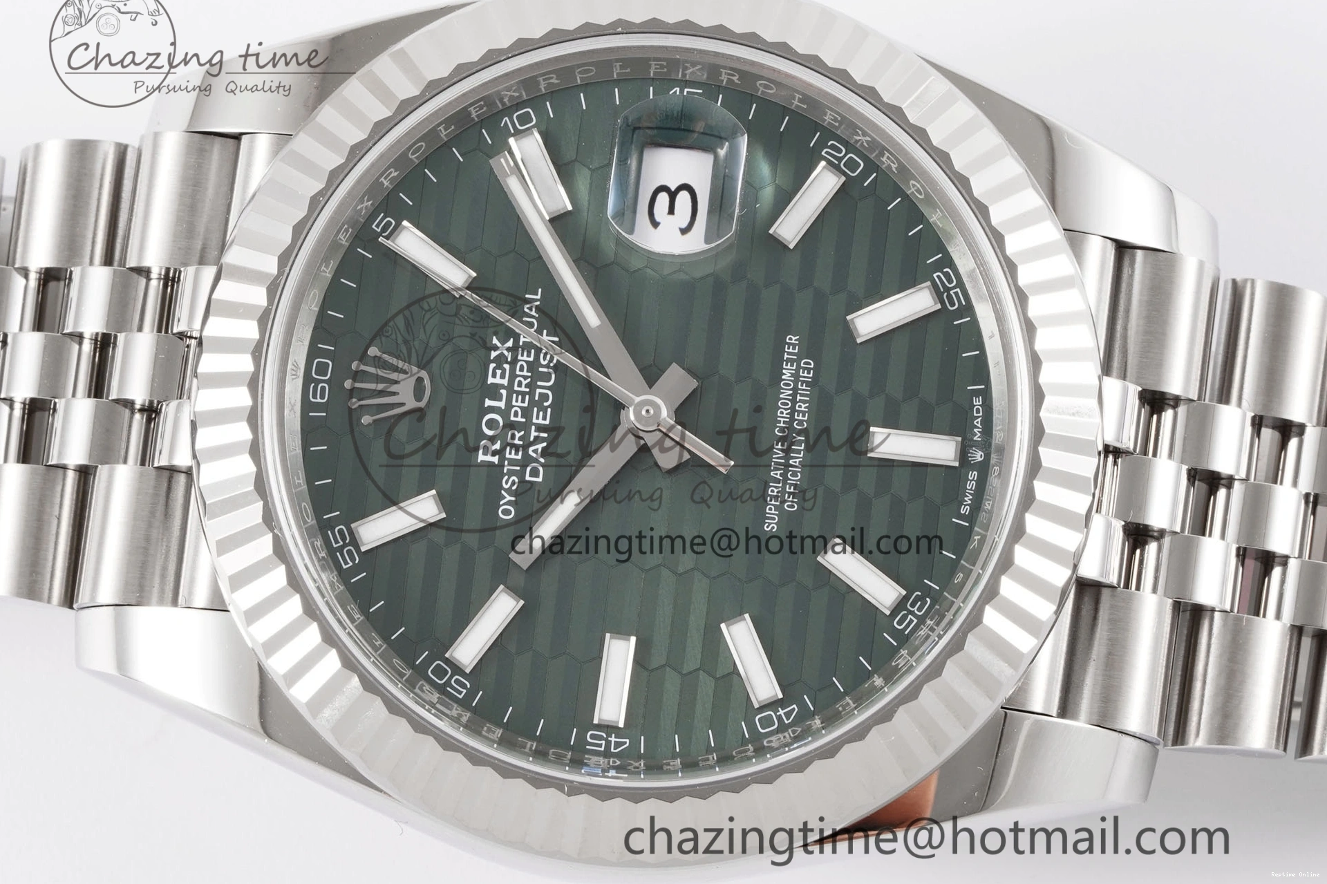 0218 DateJust 41 126234 Clean 1:1 Best Edition 904L Steel Green Textured Dial on Jubilee Bracelet VR OdorResistant 1995